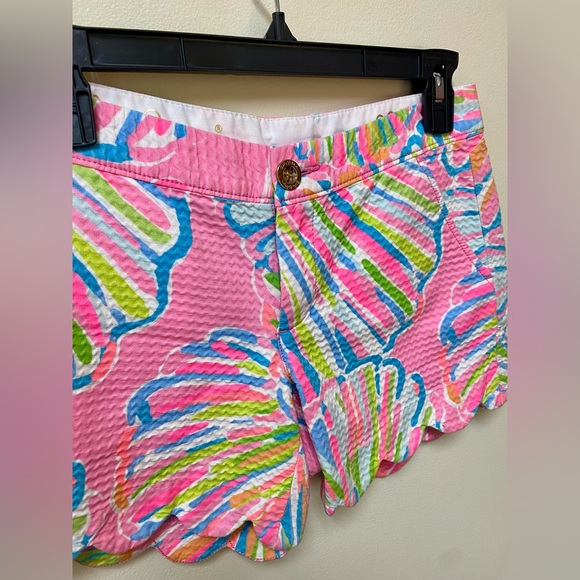 Lilly Pulitzer Buttercup Short Pink Shell Scallop Shellabrate Beach Sz 00 - Picture 2 of 11